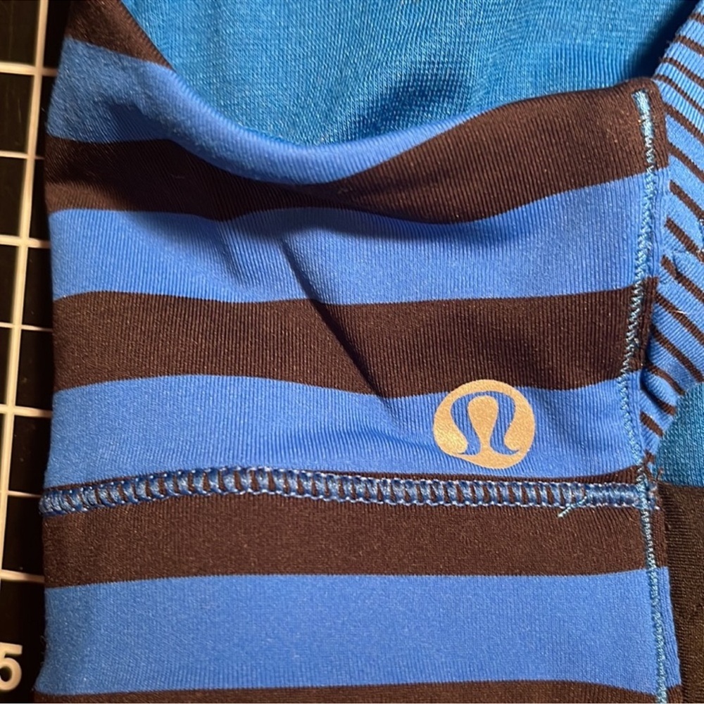 Lululemon Athletica Blue and Black Sports Bra - Picture 3 of 4